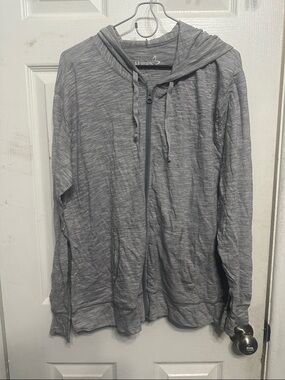 Hanes Heather Gray Full-Zip Hooded Jacket